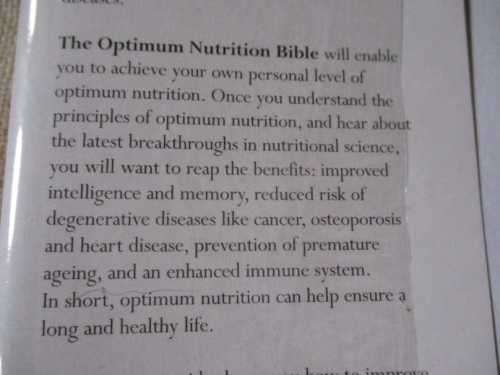 THE OPTIMUM NUTRITION BIBLE  - PATRICK HOLFORD ( HARDCOVER )