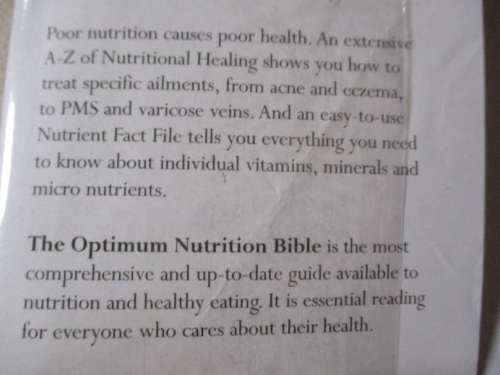 THE OPTIMUM NUTRITION BIBLE  - PATRICK HOLFORD ( HARDCOVER )
