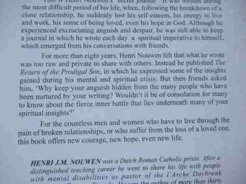 THE INNER VOICE OF LOVE - A JOURNEY THROUGH ANGUISH TO FREEDOM - HENRI J M NOUWEN