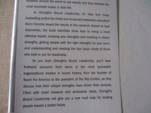 STRENGTHS BASED LEADERSHIP - GREAT LEADERS, TEAMS, AND WHY PEOPLE FOLLOW - TOM RATH & BARRY CONCHIE