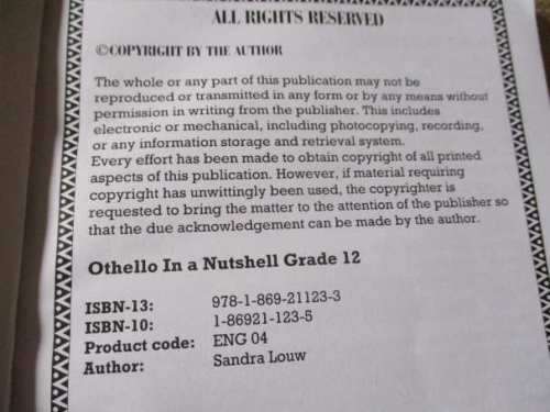 OTHELLO IN A NUTSHELL ( SHAKESPEARE )