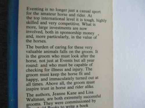 THE EVENT GROOM`S HANDBOOK - CARE OF HORSE AND RIDER - JEANNE KANE & LISA WALTMAN