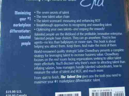 THE TALENT ERA - ACHIEVING A HIGH RETURN ON TALENT - SUBIR CHOWDHURY