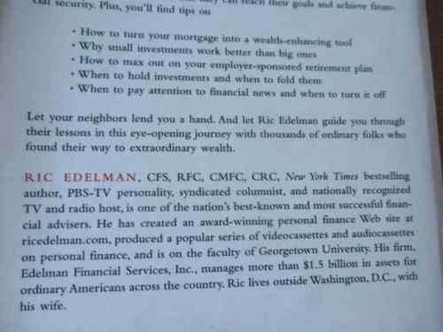 ORDINARY PEOPLE, EXTRAORDINARY WEALTH - RIC EDELAN ( LIGHT STAIN ON SOME PAGES )