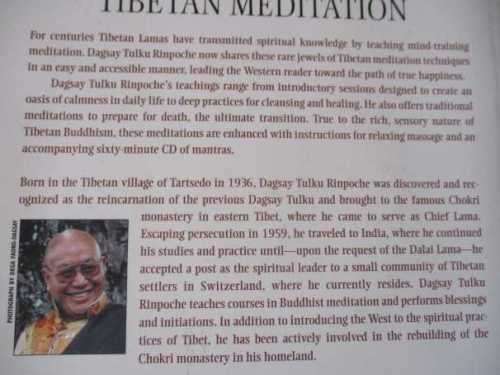 THE PRACTICE OF TIBETAN MEDITATION - DAGSAY TULKU RINPOCHE