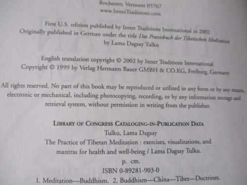 THE PRACTICE OF TIBETAN MEDITATION - DAGSAY TULKU RINPOCHE
