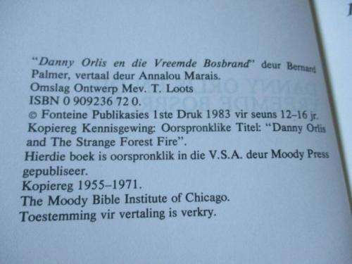 DANNY ORLIS EN DIE VREEMDE BOSBRAND - BERNARD PALMER
