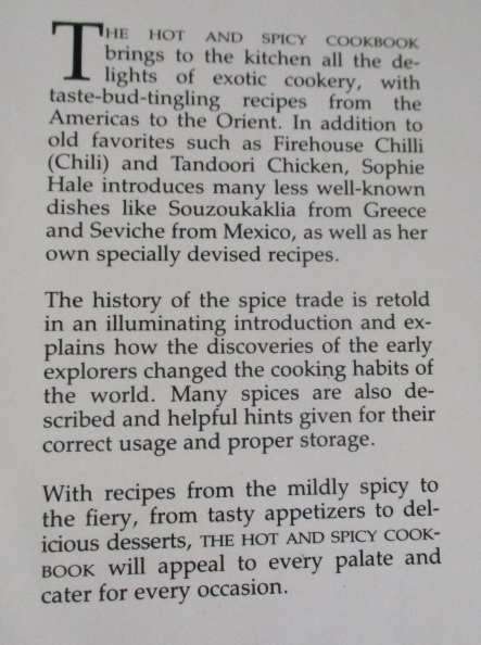 THE HOT AND SPICY COOKBOOK - SOPHIE HALE