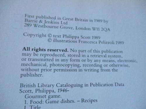 GOURMET GAME - RECIPES AND ANECDOTES FROM AROUND THE WORLD - PHILIPPA SCOTT