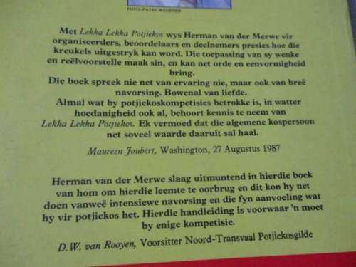 LEKKA LEKKA POTJIEKOS - N` HANDLEIDING VIR BEOORDELAARS EN DEELNEMERS - HERMAN VAN DER MERWE