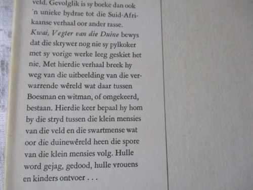 KWAI, VEGTER VAN DIE DUINE - JAN J VAN DER POST
