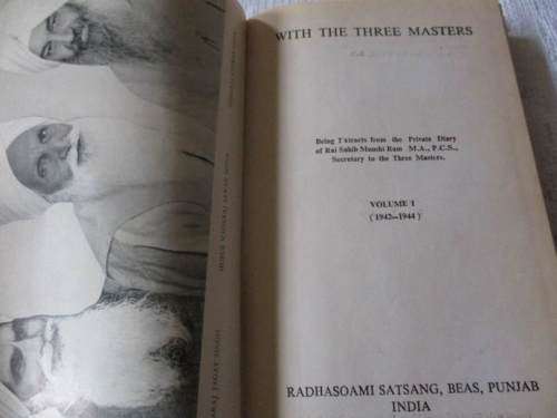 WITH THE THREE MASTERS VOLUME 1 - RADHASOAMI SATSANG, BEAS, PUNJAB INDIA