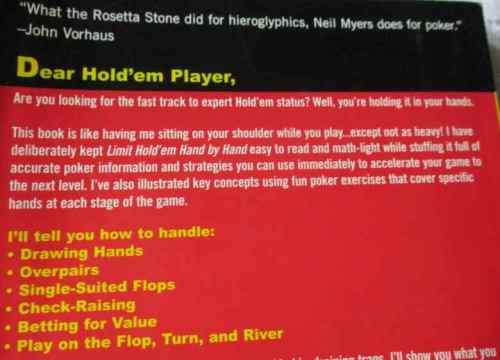 LIMIT HOLD-EM HAND BY HAND THE QUICK-AND-EASY WAY TO ADVANCED POKER PLAY - NEIL D MYERS WITH DVD