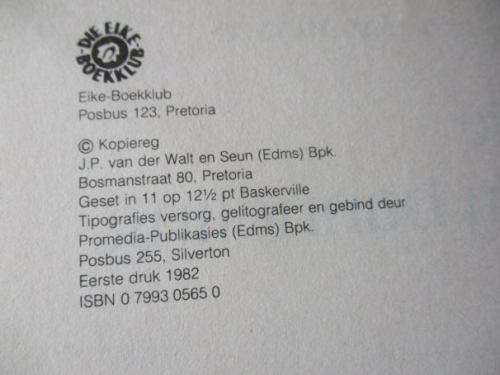 BOEIE VAN N` BANNELING - CHRISTO VAN DER MERWE ( roman )