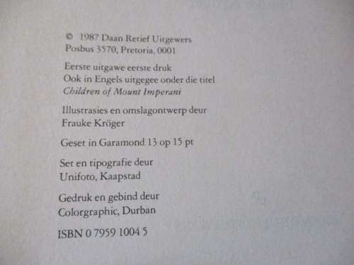 KINDERS VAN DIE IMPERANIBERG - BAFFIE COETZEE