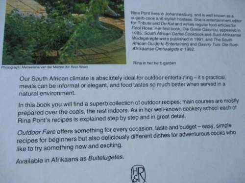 OUTDOOR FARE - MORE THAN 200 SPECIAL DISHES IN MENU FORM - RINA PONT