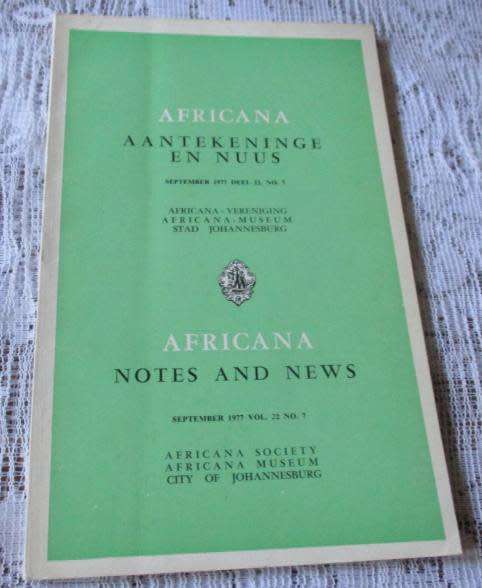 AFRICANA NOTES AND NEWS / AFRICANA AANTEKENINGE EN NUUS SEPTEMBER 1977