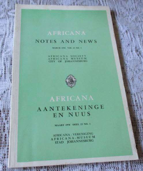 AFRICANA NOTES AND NEWS / AFRICANA AANTEKENINGE EN NUUS MARCH 1978