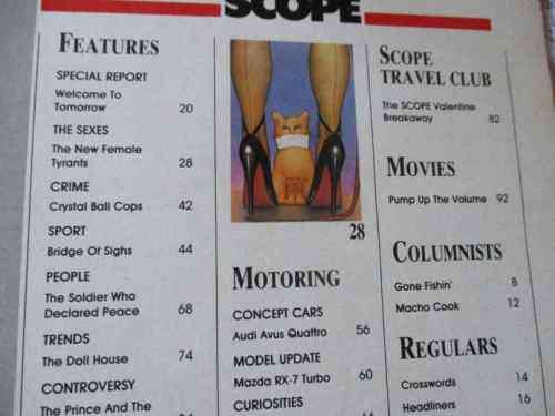 SCOPE MAGAZINE 27 DECEMBER 1991 ( KATHY LLOYD, JANINE KOLBE, MAZDA RX-7 )