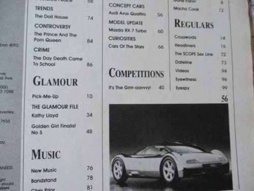 SCOPE MAGAZINE 27 DECEMBER 1991 ( KATHY LLOYD, JANINE KOLBE, MAZDA RX-7 )