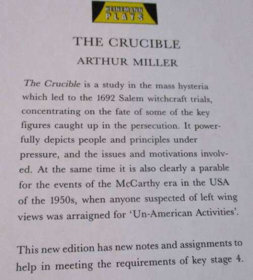 THE CRUCIBLE - ARTHUR MILLER