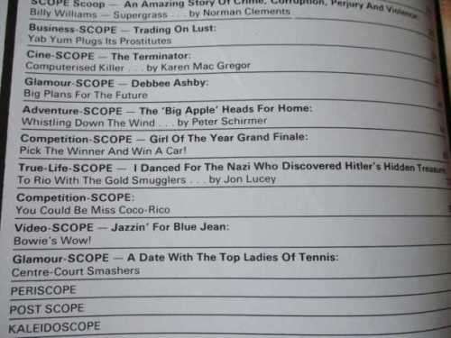 SCOPE MAGAZINE 22 FEBRUARY 1985 ( AIDS, BILLY WILLIAMS, APPLE MACINTOSH, SCOPE GIRL OF THE YEAR )