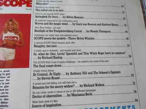 SCOPE MAGAZINE 7 OCTOBER 1988 ( SAAF, ANDREA STELZER, PAULPIETERSBURG, HELEN WHISKIN GLAMOUR )