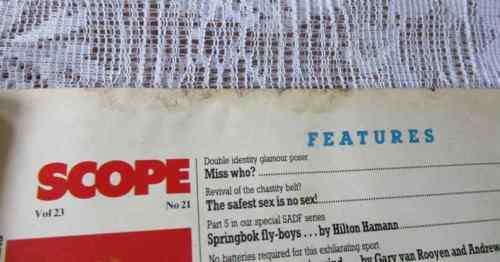 SCOPE MAGAZINE 7 OCTOBER 1988 ( SAAF, ANDREA STELZER, PAULPIETERSBURG, HELEN WHISKIN GLAMOUR )