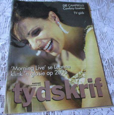 RAPPORT TYDSKRIF  16 JANUARY 2005 ( LEANE MANAS, DIE CAMPBELLS, ERNIE SMITH, BEN BABSIE & FAMILIE