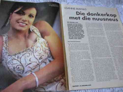 RAPPORT TYDSKRIF  16 JANUARY 2005 ( LEANE MANAS, DIE CAMPBELLS, ERNIE SMITH, BEN BABSIE & FAMILIE