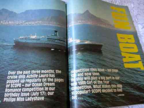 SCOPE MAGAZINE 23 OCT 1987 ( PIT BULL, DAVID LOPATO, SA ULTRAMAN, JANINE WAIN, ACHILLE LAURO )