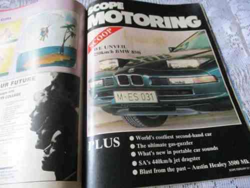SCOPE MAGAZINE 23 FEB 1990 ( CESAR`S DANCERS, DONNA EWIN, BMW 850i, AUSTIN HEALEY 3500, POLO TAVERN