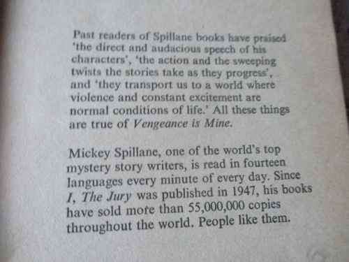 VENGEANCE IS MINE  - MICKEY SPILLANE