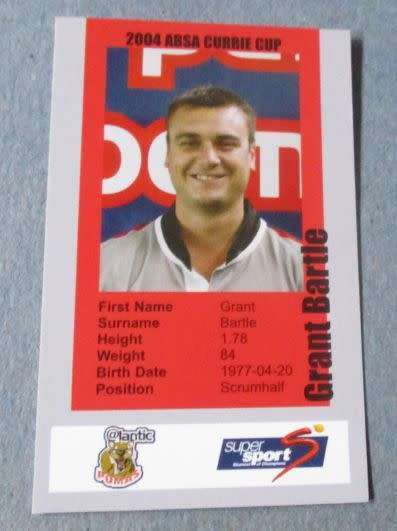 GRANT BARTLE  - PUMAS RUGBY - 2004 CURRIE CUP - SUPERSPORT COLLECTIBLE CARD