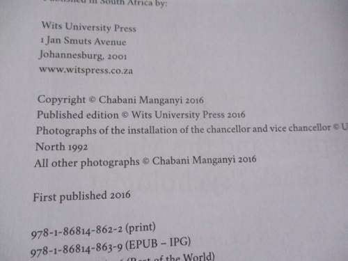 APARTHEID AND THE MAKING OF A BLACK PSYCHOLOGIST - A MEMOIR BY N CHABANI MANGANYI