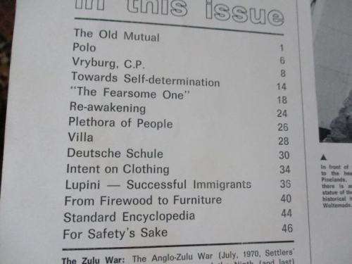 SA PANORAMA MAGAZINE SEPT 1970 ( OLD MUTUAL, POLO, VRYBURG, ZULU, TUGELA, EDOARDO VILLA SCULPTOR