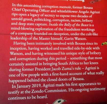 INSIDE THE BELLY OF THE BEAST - THE REAL BOSASA STORY - ANGELO AGRIZZI