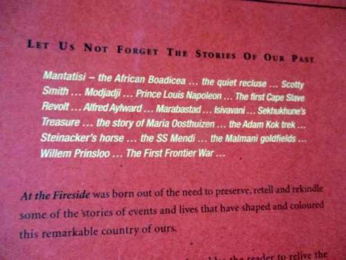 AT THE FIRESIDE - TRUE SOUTH AFRICAN STORIES - ROGER WEBSTER