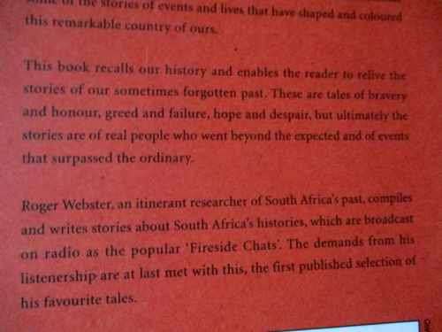 AT THE FIRESIDE - TRUE SOUTH AFRICAN STORIES - ROGER WEBSTER