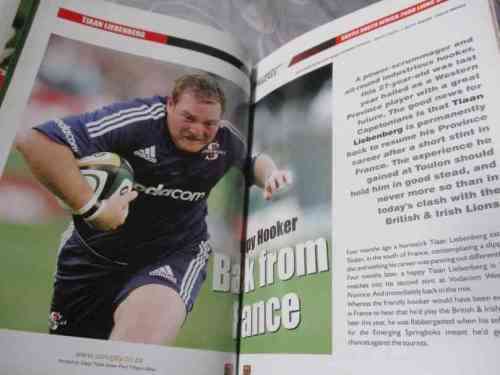 WESTERN PROVINCE VS BRITISH & IRISH LIONS 13 JUNE 2009 RUGBY MATCH PROGRAMME