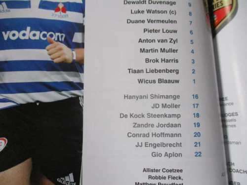 WESTERN PROVINCE VS BRITISH & IRISH LIONS 13 JUNE 2009 RUGBY MATCH PROGRAMME