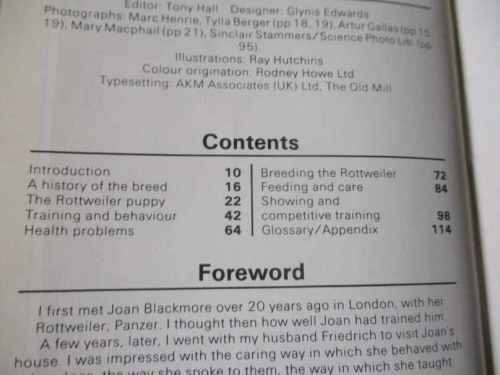 THE ROTTWEILER - A DOG OWNER`S GUIDE TO - JOAN BLACKMORE
