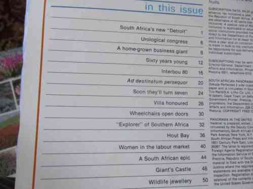 PANORAMA MAGAZINE NOV 1980 ( UNIVERSITY OF PRETORIA, ROSENKOWITZ SEXTUPLETS, EDOARDO VILLA ART )