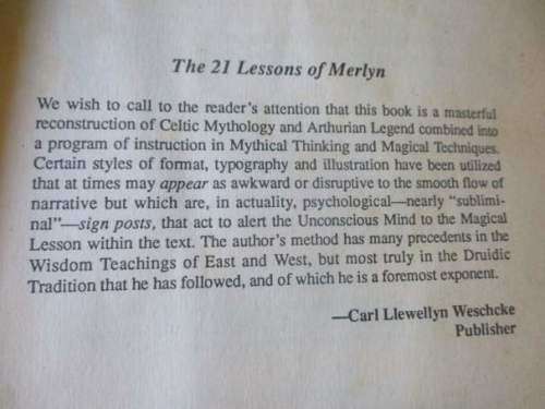 THE 21 LESSONS OF MERLYN - A STUDY IN DRUID MAGIC & LORE - DOUGLAS MONROE