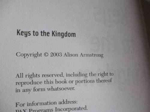 KEYS TO THE KINGDOM - ALISON A ARMSTRONG