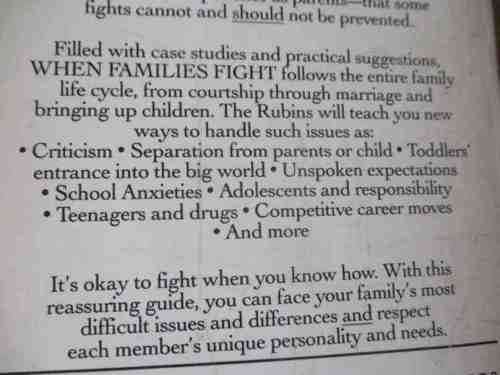 WHEN FAMILIES FIGHT - HOW TO HANDLE CONFLICT WITH THOSE YOU LOVE - DR JEFFREY RUBIN AND DR CAORL ...