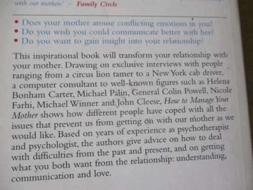HOW TO MANAGE YOUR MOTHER - 10 STEPS TO A BETTER RELATIONSHIP - ALYCE FAYE CLEESE & BRIAN BATES