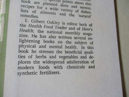 BETTER HEALTH FROM HEALTH FOODS AND HERBS - E GILBERG OAKLEY