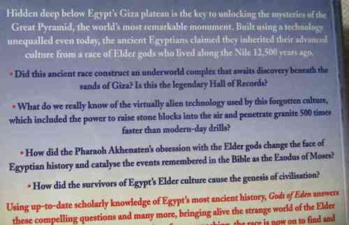 GODS OF EDEN - EGYPT`S LOST LEGACY AND THE GENESIS OF CIVILISATION - ANDREW COLLINS