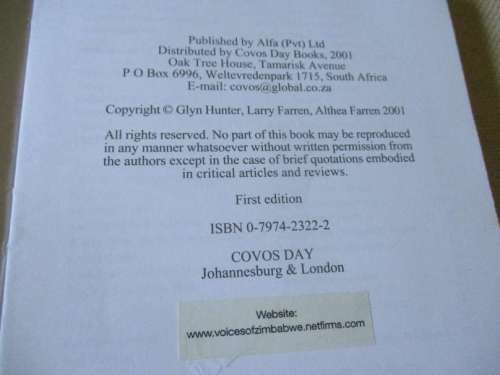 VOICES OF ZIMBABWE - THE PAIN - THE COURAGE - THE HOPE - GLYN HUNTER, LARRY FARREN, ALTHEA FARREN